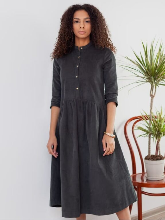 Ruffed A-Line Dress